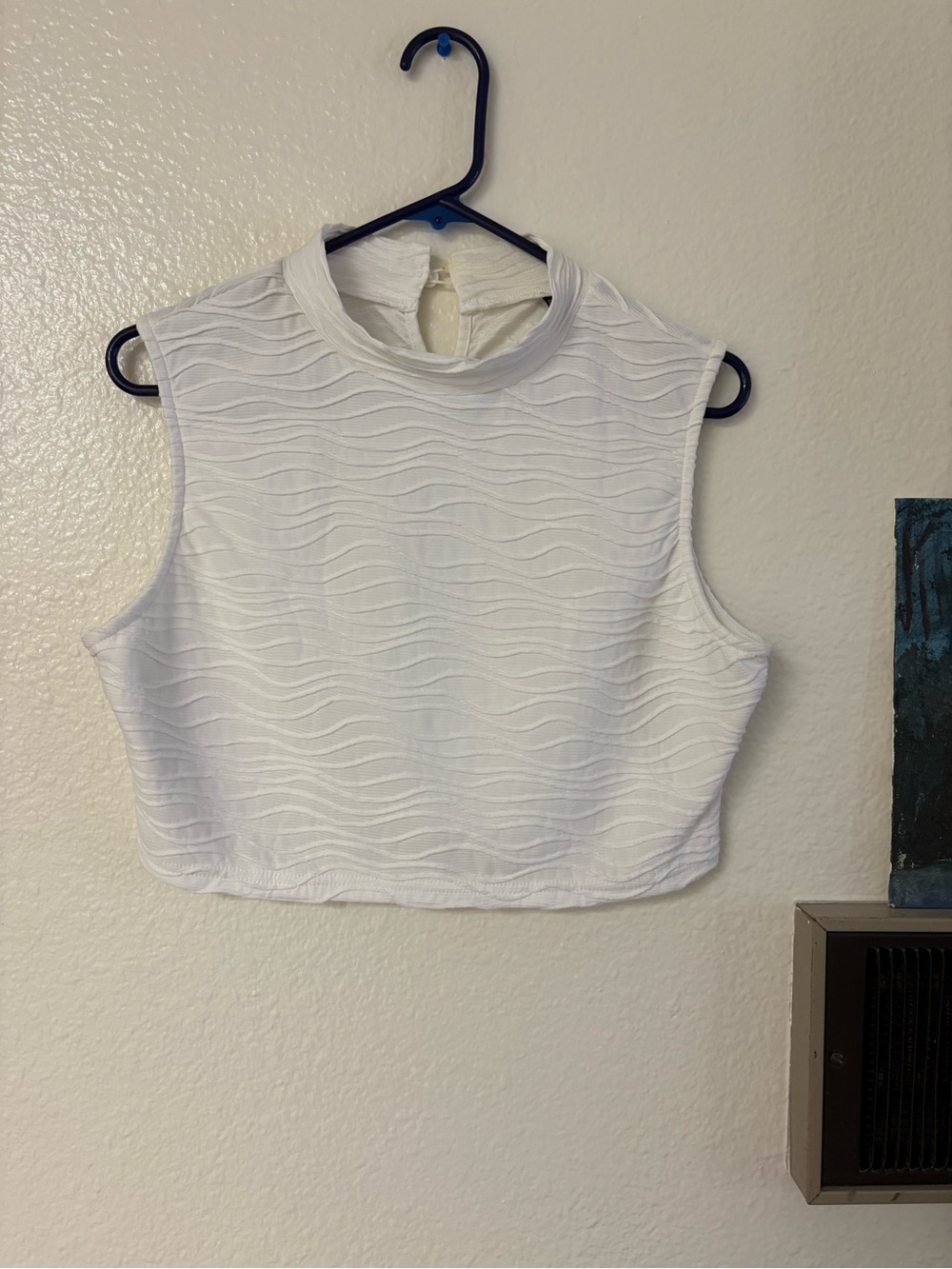 Textured Mock Neck Crop Top